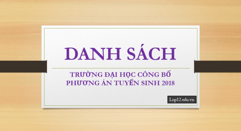 Danh sách trường công bố phương án tuyển sinh năm 2018