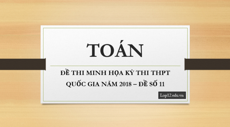 ĐỀ THI MINH HỌA KỲ THI THPT QUỐC GIA NĂM 2018 – ĐỀ SỐ 11