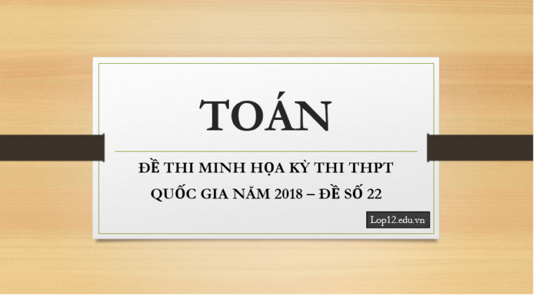 ĐỀ THI MINH HỌA KỲ THI THPT QUỐC GIA NĂM 2018 – ĐỀ SỐ 22