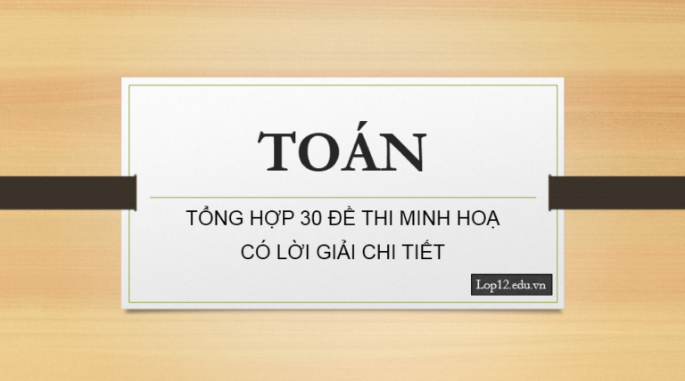 Tổng hợp 30 đề thi minh hoạ Toán thi THPTQG (Có lời giải chi tiết)