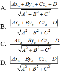 Bài tập trắc nghiệm Hình học 12 – Bài 2: Phương trình mặt phẳng (phần 3)