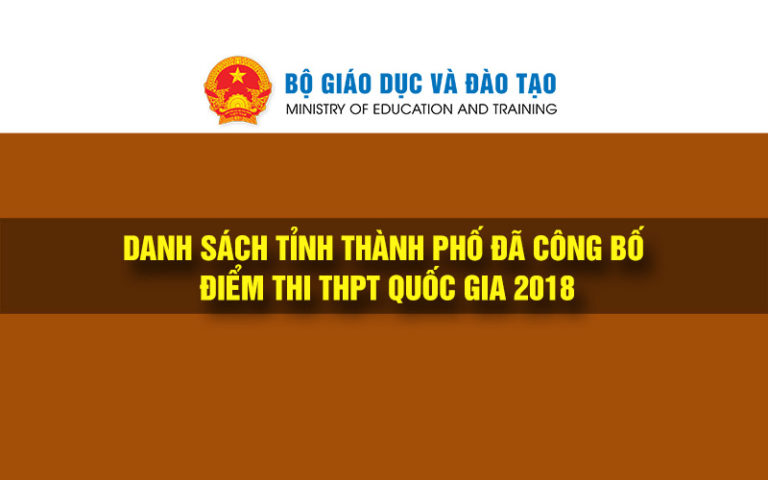 Danh sách tỉnh thành đã công bố điểm thi THPT quốc gia 2018