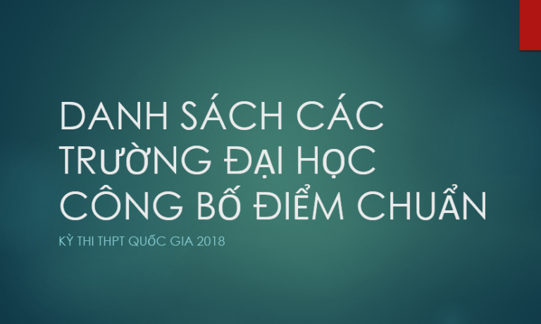 Danh sách các trường đại học công bố điểm chuẩn 2018