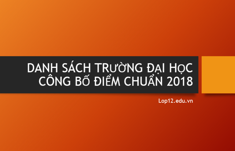 Danh sách trường Đại học, Cao đẳng công bố điểm chuẩn 2018