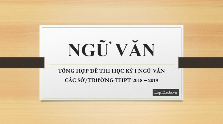 Tổng hợp đề thi học kì I Ngữ Văn 2018 – 2019