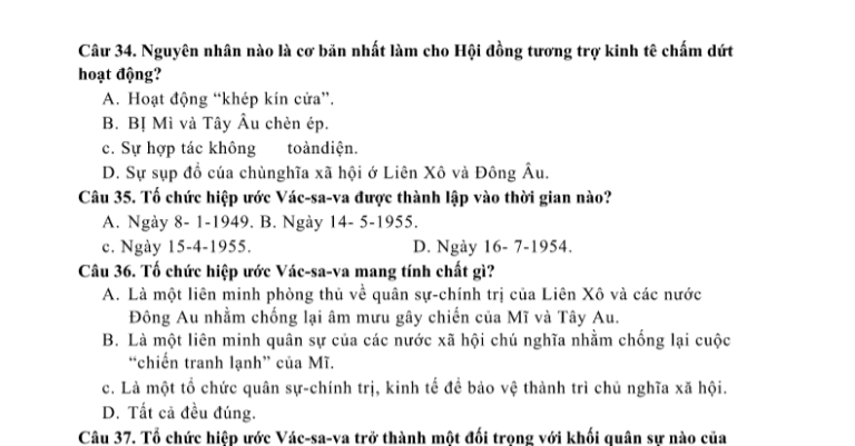 1260 câu hỏi trắc nghiệm Lịch sử ôn thi THPTQG