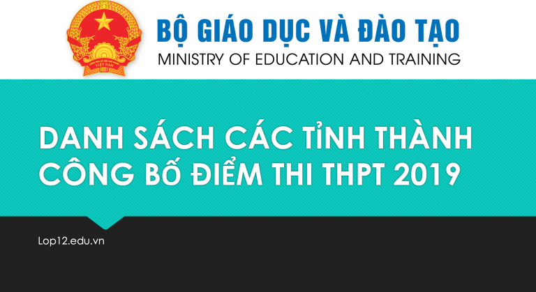 Danh sách tỉnh thành đã công bố điểm thi THPT quốc gia 2019