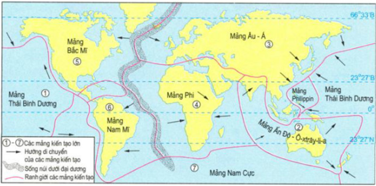 Lý thuyết Địa Lí 10 Bài 7: Cấu trúc của Trái Đất. Thạch quyển. Thuyết kiến tạo mảng