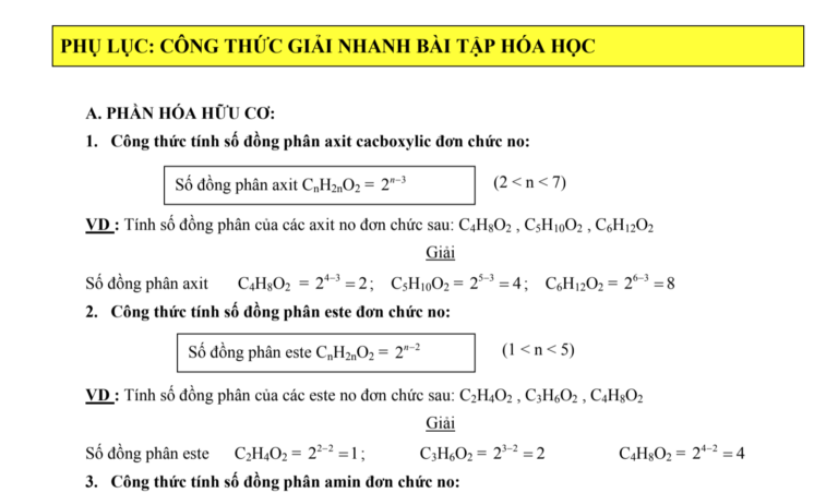 Toàn bộ chương trình Hóa học lớp 12 ôn thi THPTQG