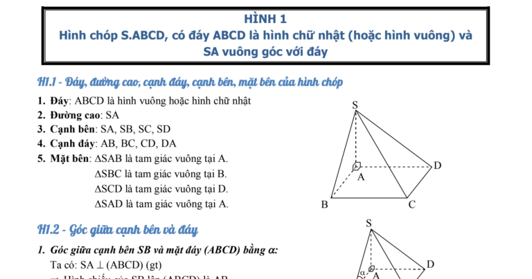 Full lí thuyết hình học không gian từ A-Z