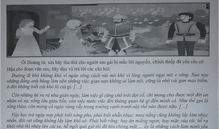 ‘Hoàng tử và em gái mắc lời nguyền’ vào đề thi Văn