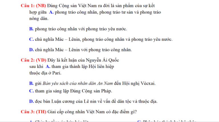 Đề Thi Thử THPT Quốc Gia Lịch Sử 2019-2020 Trường Hàn Thuyên Lần 1 Có Đáp Án